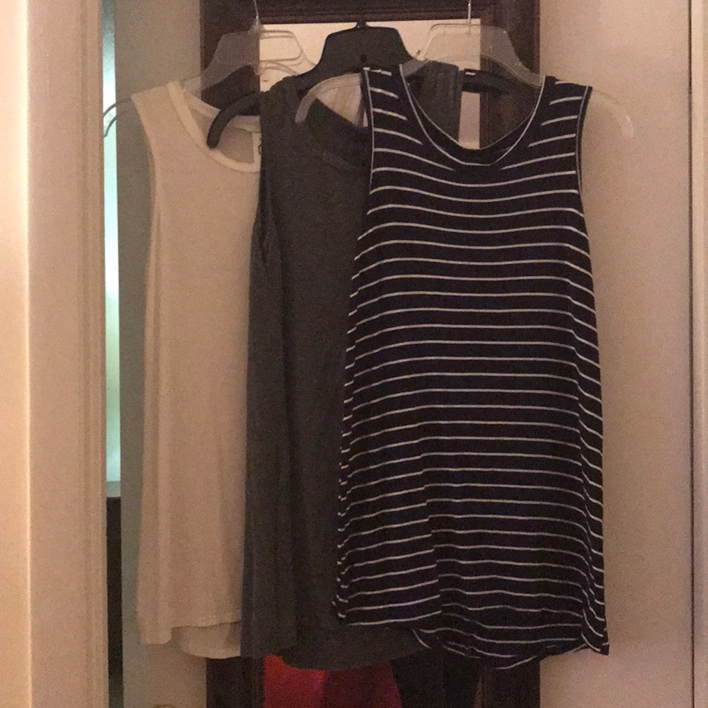 3 Essential Tanks - white (nwot) & others are EUC